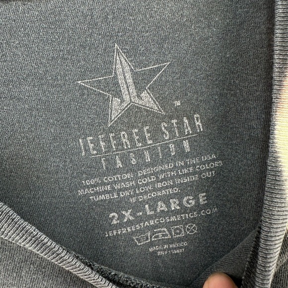 Jeffree Star Tshirt‎ Mens 2XL Black Tan Tie Dye Thrashed Short Sleeve Distressed - Picture 10 of 10